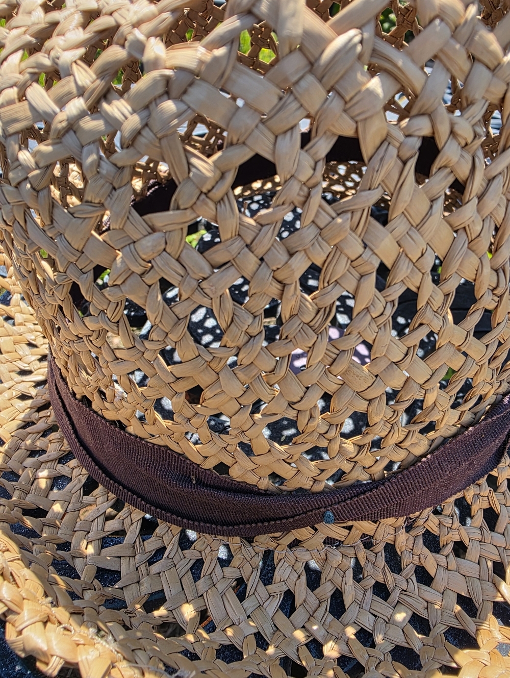 Lola Hats Straw Fedora Hat with Brown Ribbon - Picture 2 of 3